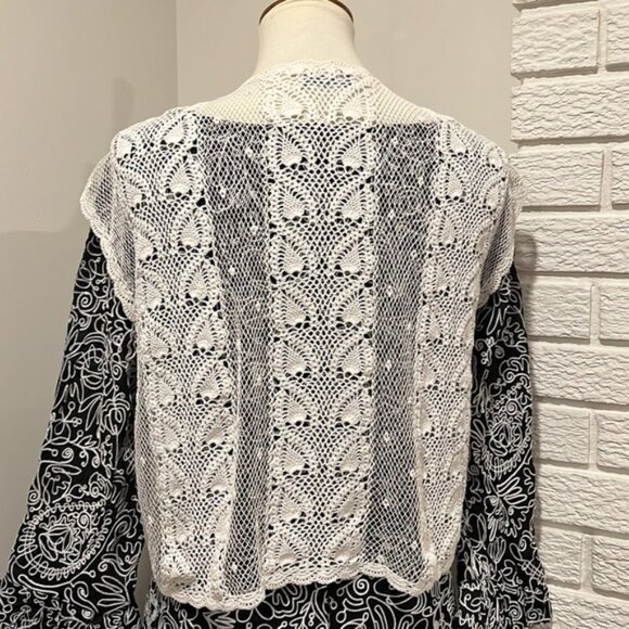 Hand-crocheted lace cotton, Vest, amazing pattern entirely handmade - Picture 5 of 11